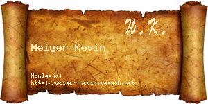 Weiger Kevin névjegykártya