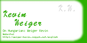 kevin weiger business card